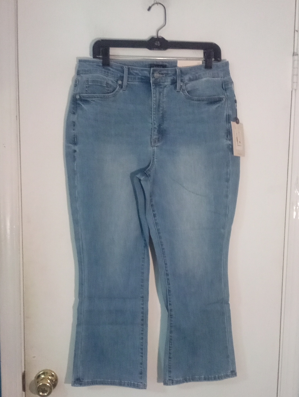 NYDJ Light Blue Jeans  Mid-Rise Stretch Mini Boot Ankle 12P 12 Petite NWT $69